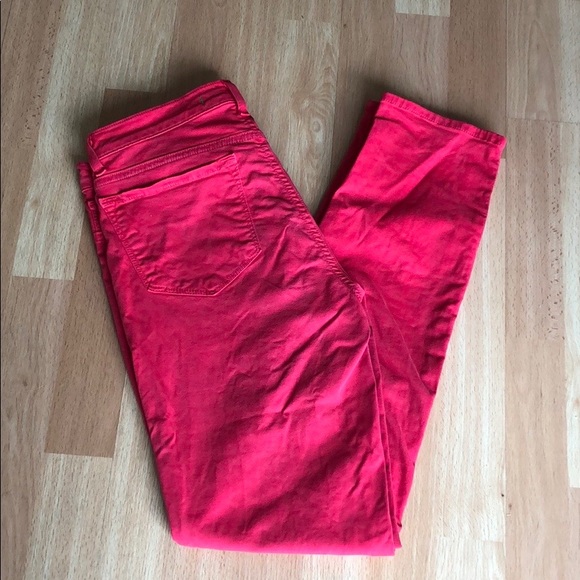 J Brand Bright Red Jeans Leggings - Picture 2 of 6